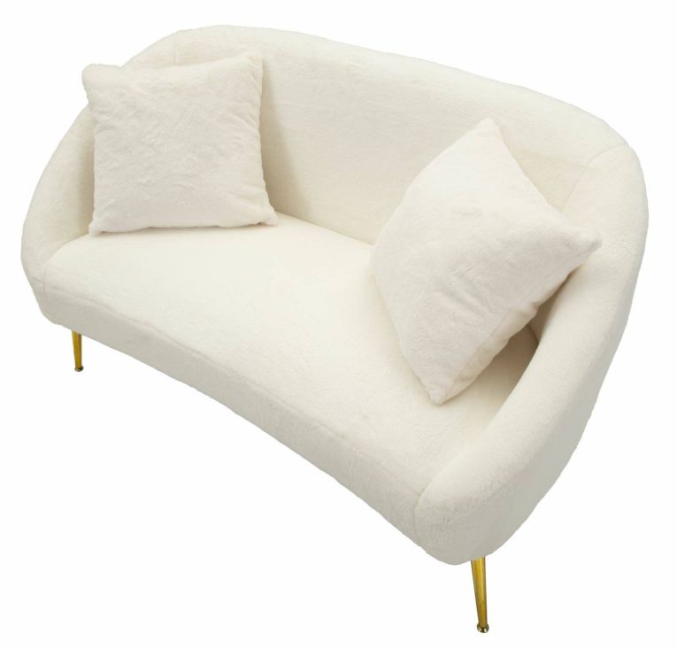 Divano classico bianco e oro 137x69x79h cm - Pittari