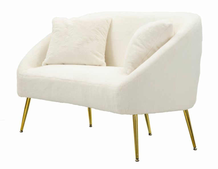Divano classico bianco e oro 137x69x79h cm - Pittari