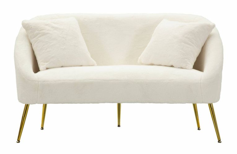 Divano classico bianco e oro 137x69x79h cm - Pittari