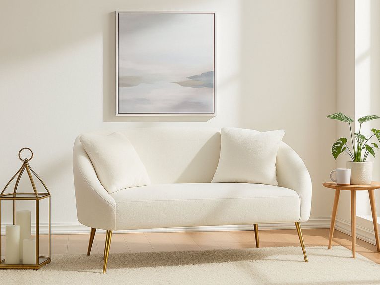 Divano classico bianco e oro 137x69x79h cm - Pittari