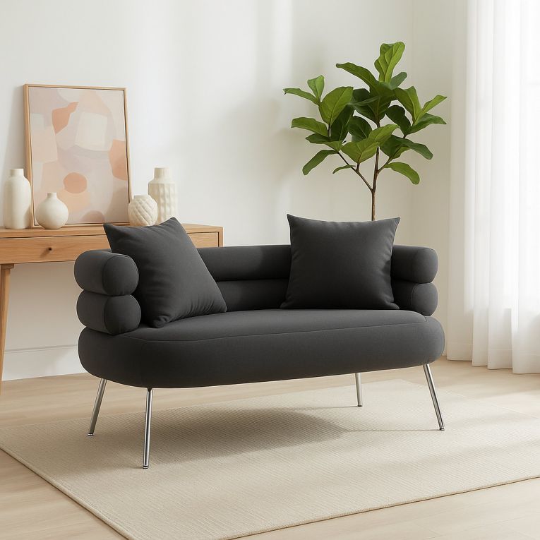 Divano classico grigio e argento 133x68x69h cm - Casier