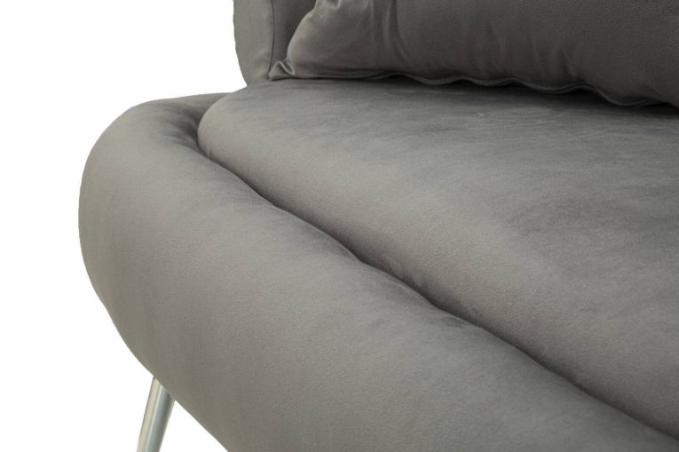 Divano classico grigio e argento 133x68x69h cm - Casier