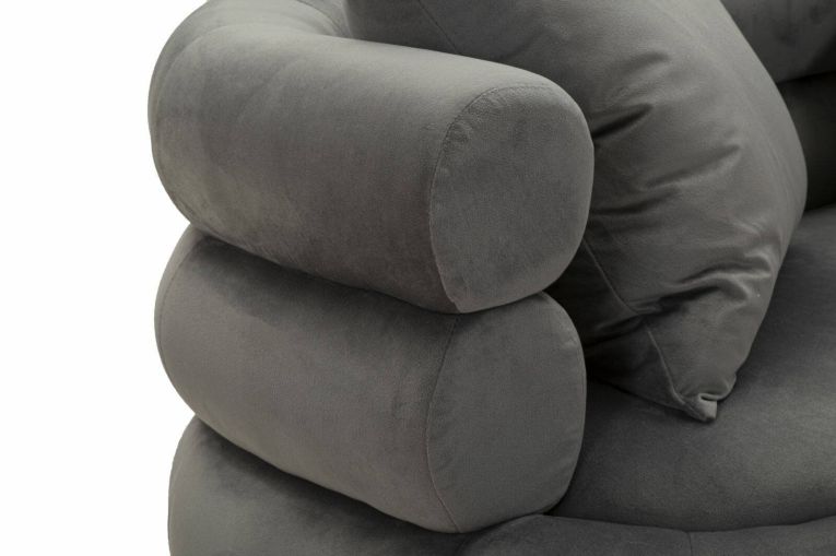 Divano classico grigio e argento 133x68x69h cm - Casier