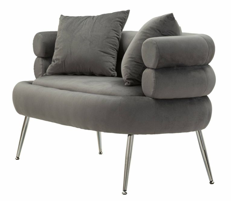 Divano classico grigio e argento 133x68x69h cm - Casier