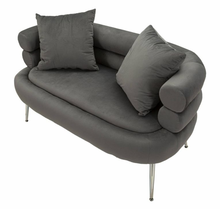 Divano classico grigio e argento 133x68x69h cm - Casier