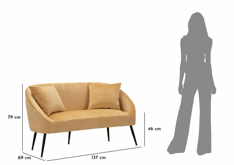 Divano classico marrone e nero 137x69x79h cm - Pittari