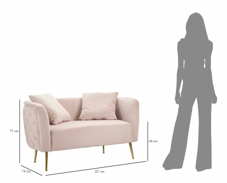 Divano classico rosa 127x74x71h cm - Cappa