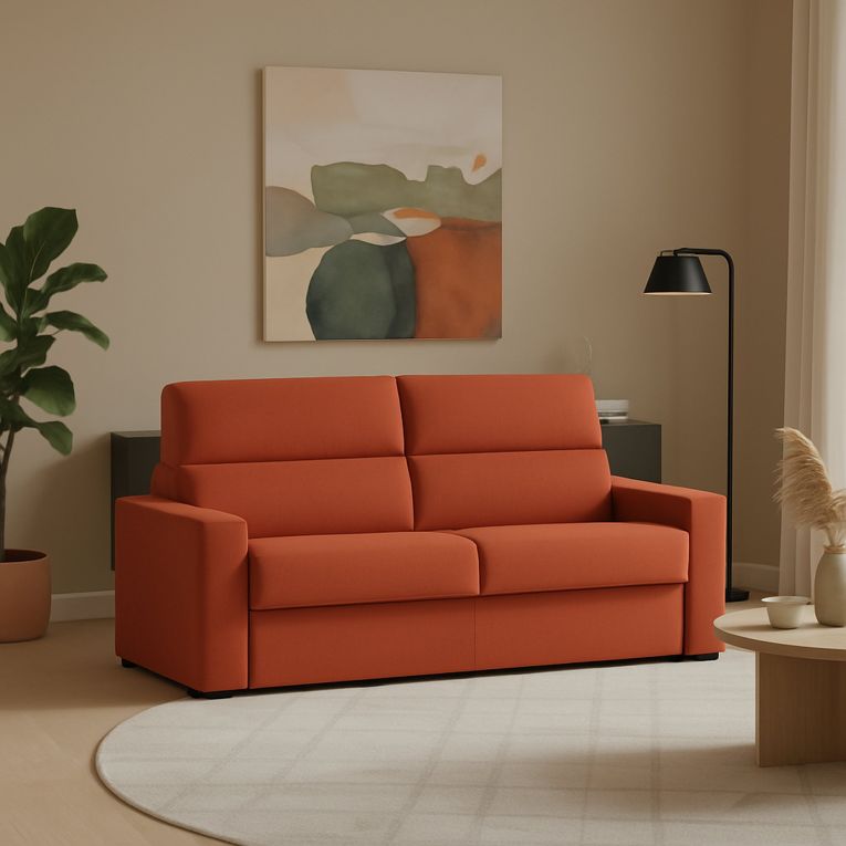 Divano con braccioli arancione 200x95x100h cm - Letino