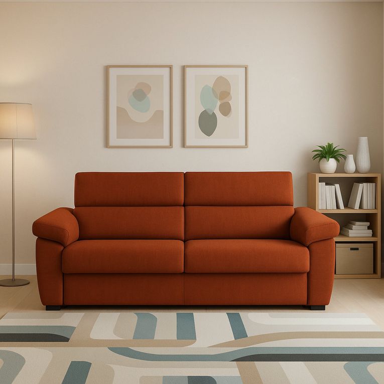 Divano con braccioli arancione 205x95x100h cm - Gorreto