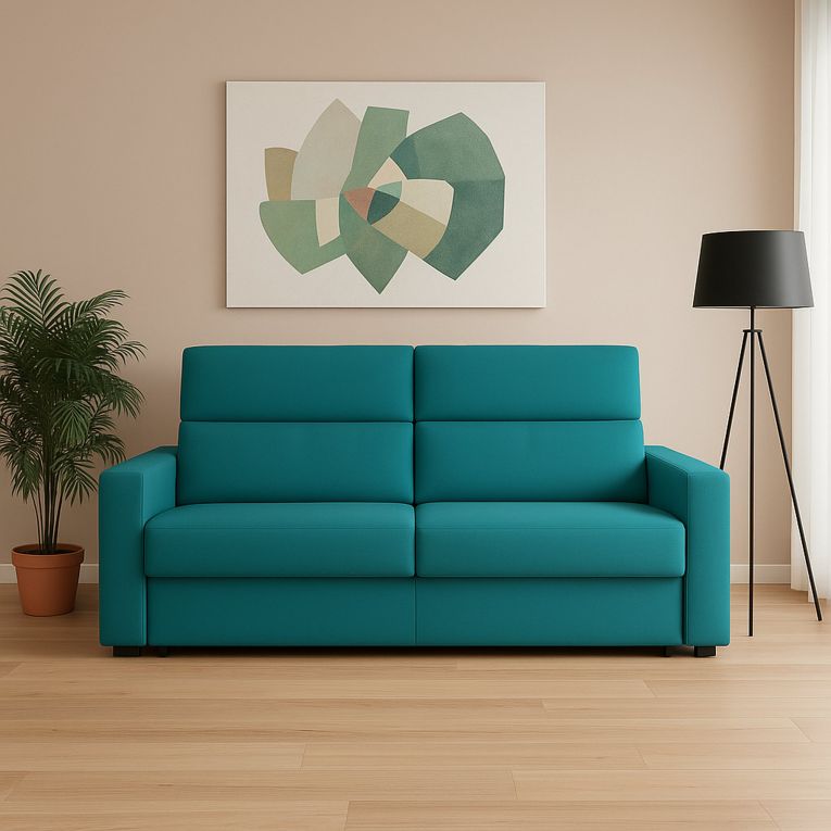 Divano con braccioli azzurro 200x95x100h cm - Letino