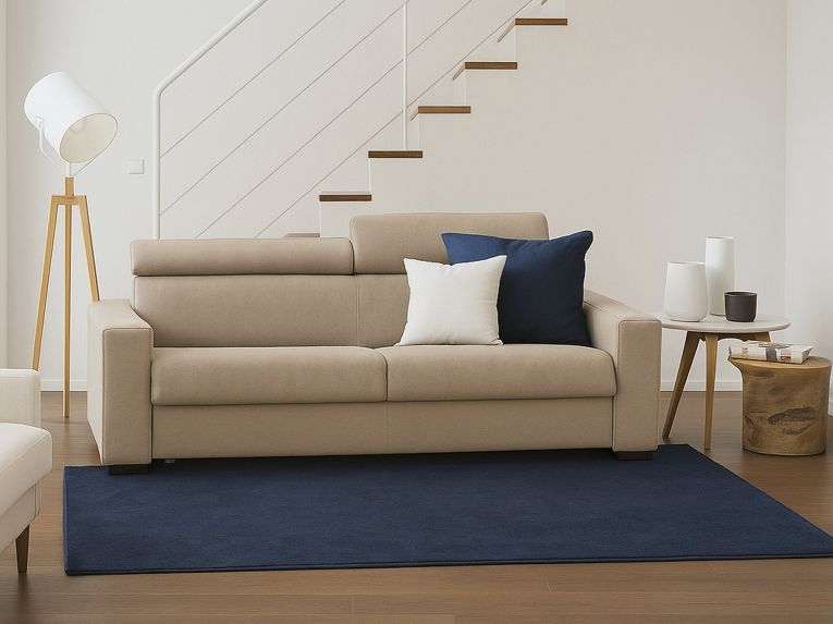 Divano con braccioli beige 160x95x85h cm - Nukualofa