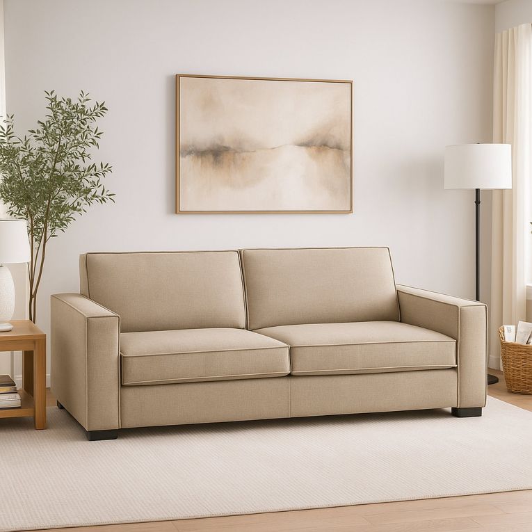 Divano con braccioli beige 180x95x90h cm - Arki