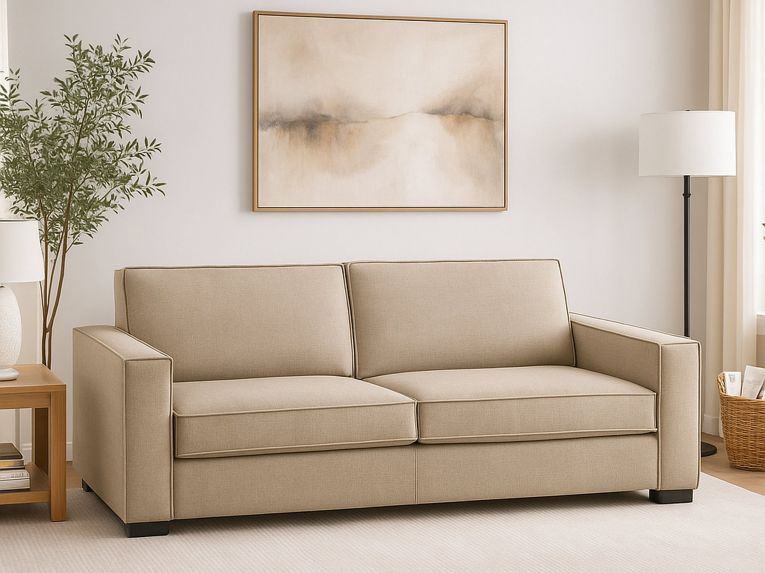 Divano con braccioli beige 180x95x90h cm - Arki