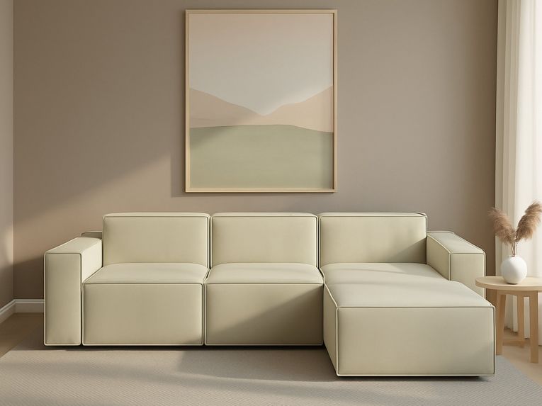 Divano con braccioli beige 300x170x70h cm - Ananas