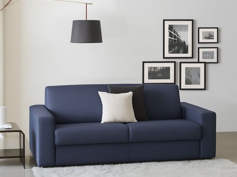 Divano con braccioli blu 200x95x90h cm - Larimar