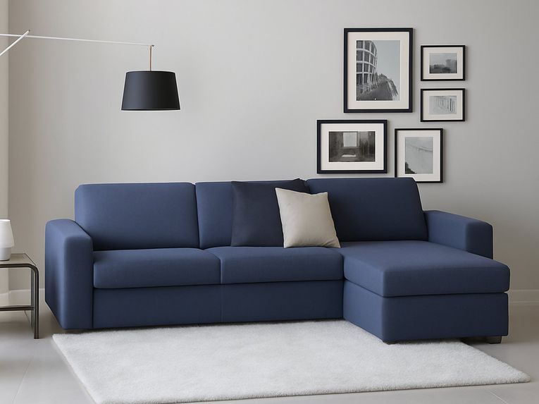 Divano con braccioli blu 260x95x90h cm - Azechiele