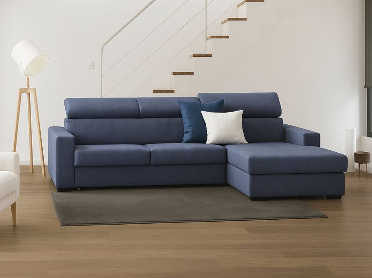 Divano con braccioli blu 280x95x85h cm - Ameno