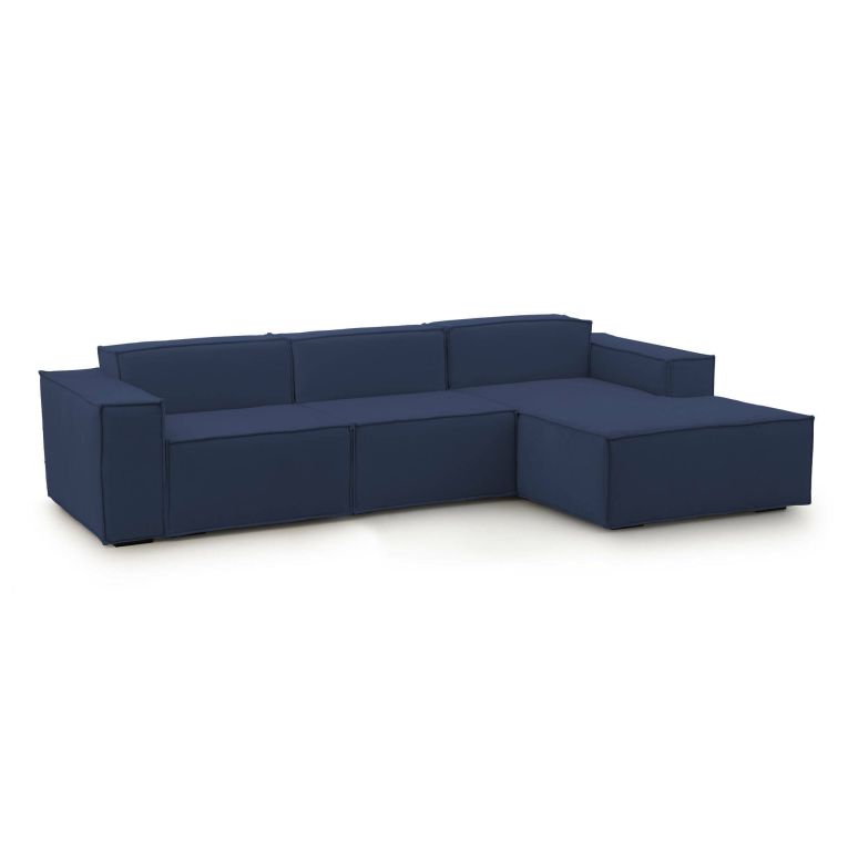 Divano con braccioli blu 300x170x70h cm - Ananas