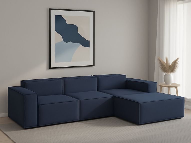 Divano con braccioli blu 300x170x70h cm - Ananas