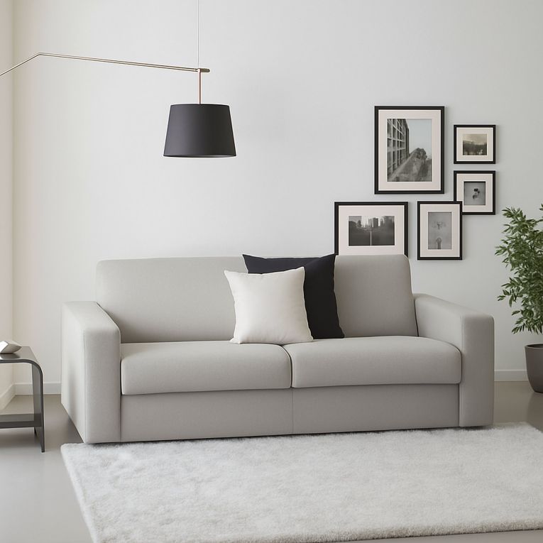 Divano con braccioli grigio 180x95x90h cm - Cianite