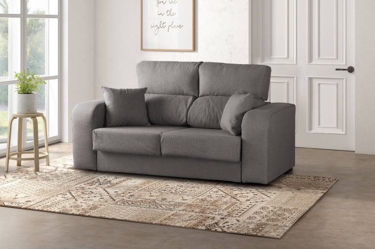 Divano con braccioli grigio 190x80x95h cm - Quarzo