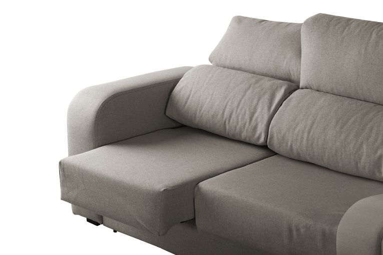 Divano con braccioli grigio 190x80x95h cm - Quarzo