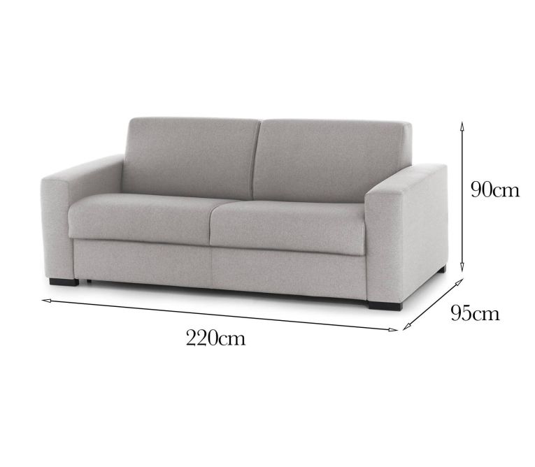 Divano con braccioli grigio 220x95x90h cm - Ayta