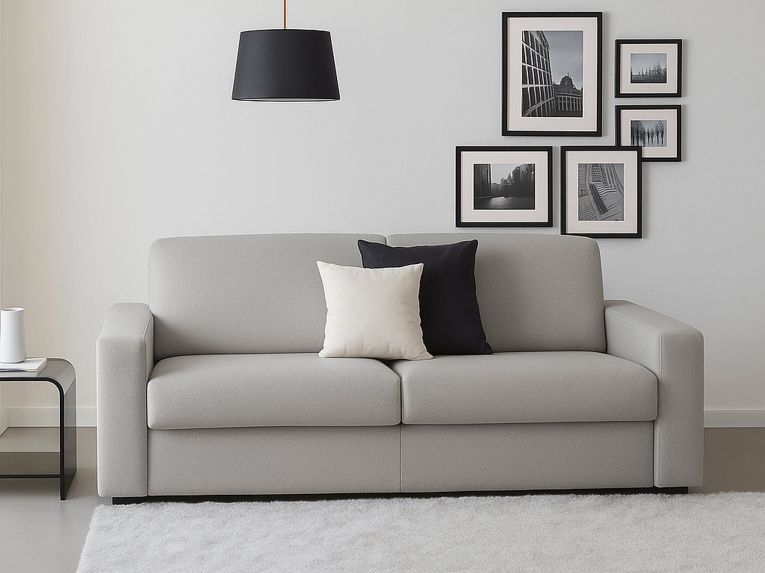 Divano con braccioli grigio 220x95x90h cm - Ayta