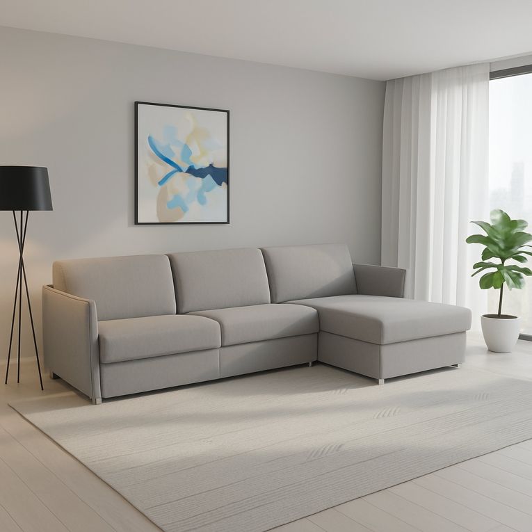 Divano con braccioli grigio 260x160x90h cm - Posina