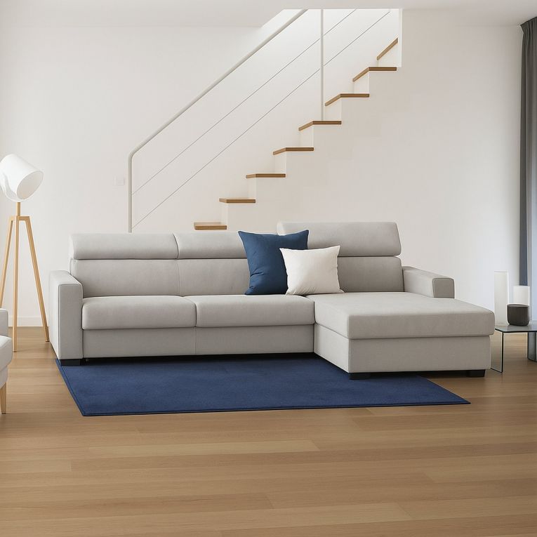 Divano con braccioli grigio 260x95x85h cm - Angera