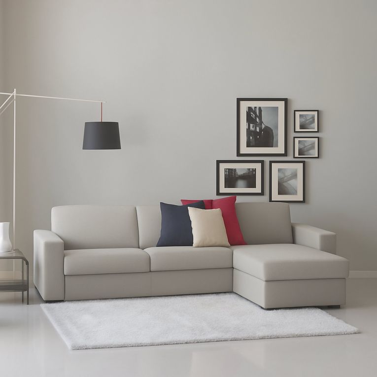 Divano con braccioli grigio 260x95x90h cm - Azechiele