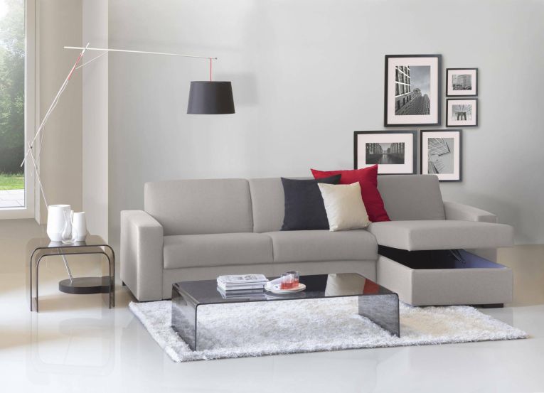 Divano con braccioli grigio 260x95x90h cm - Azechiele