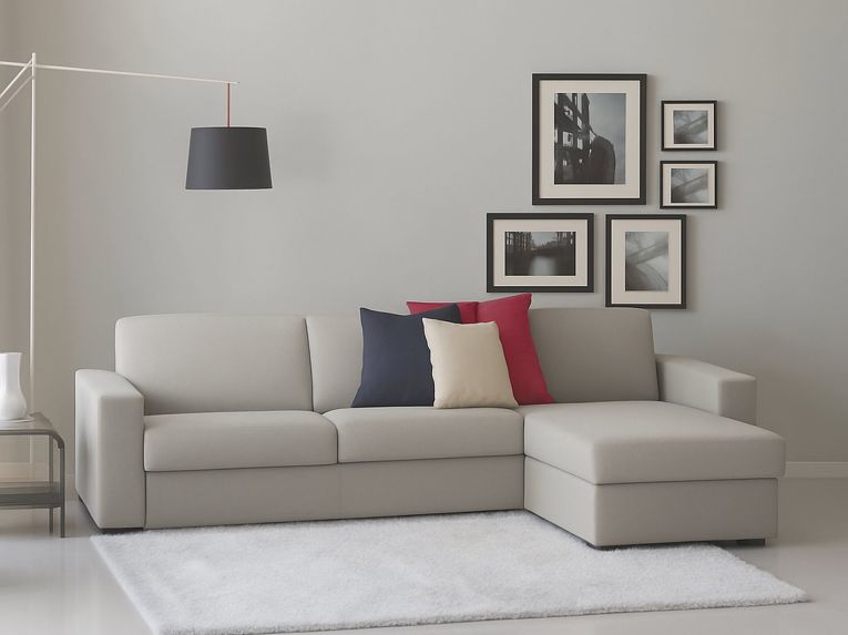 Divano con braccioli grigio 260x95x90h cm - Azechiele