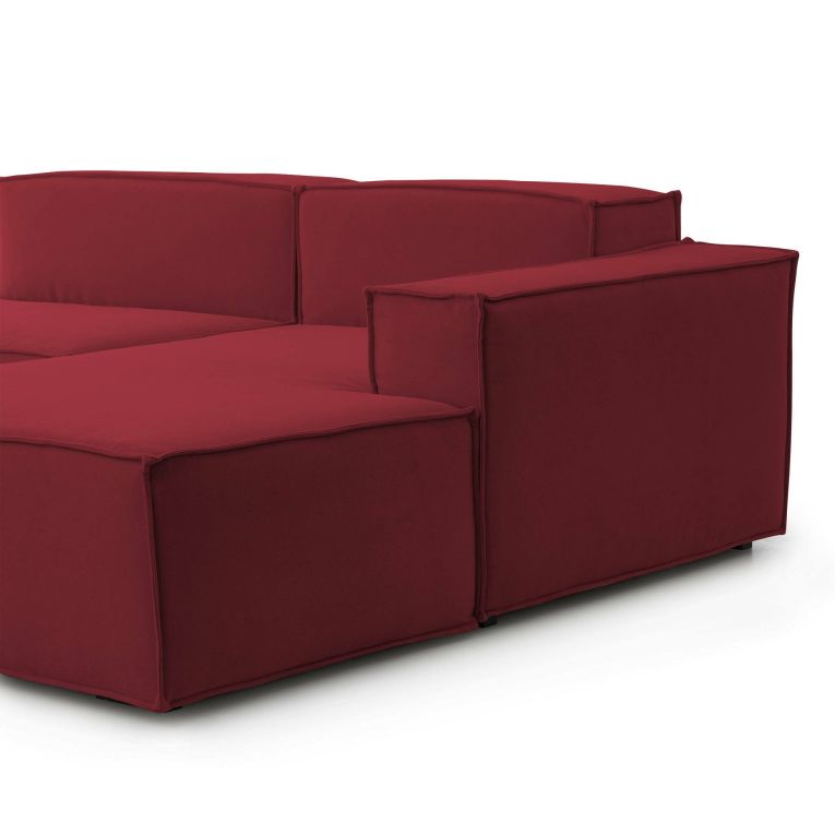 Divano con braccioli rosso 240x170x70h cm - Ameli