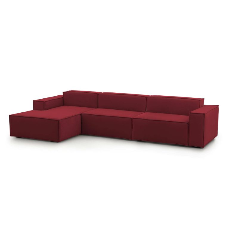 Divano con braccioli rosso 340x170x70h cm - Atrillo