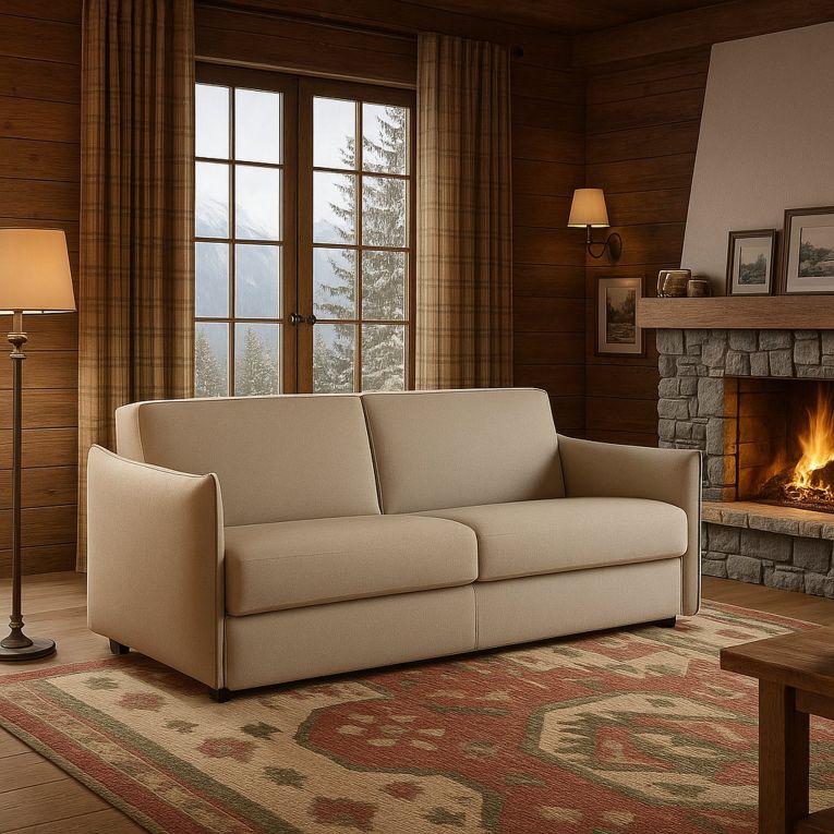 Divano con braccioli tortora 160x95x90h cm - Monleale