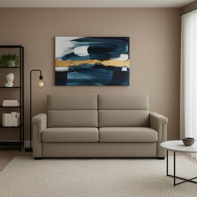 Divano con braccioli tortora 205x95x100h cm - Flaibano