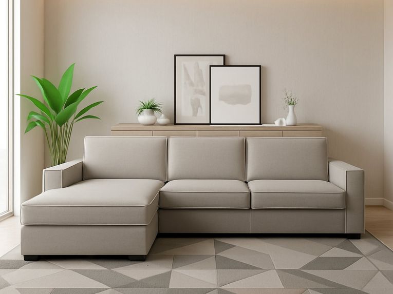 Divano con braccioli tortora 260x95x90h cm - Sodalite