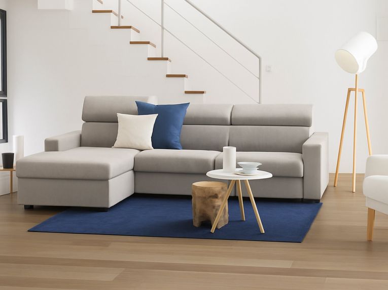 Divano con braccioli tortora 280x95x85h cm - Akela