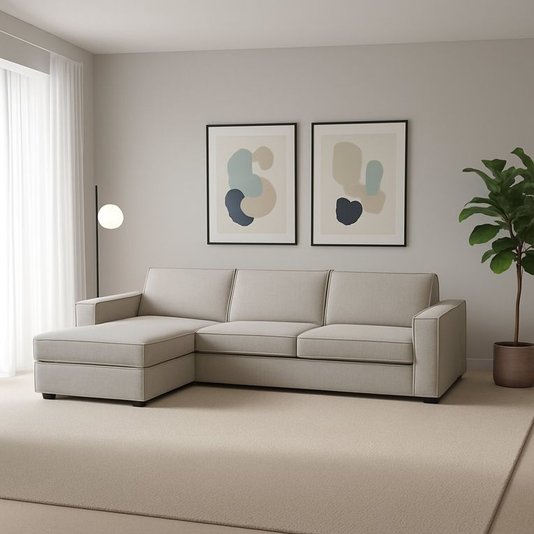 Divano con braccioli tortora 280x95x90h cm - Anila