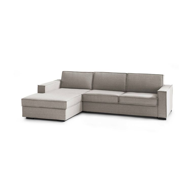 Divano con braccioli tortora 280x95x90h cm - Anila