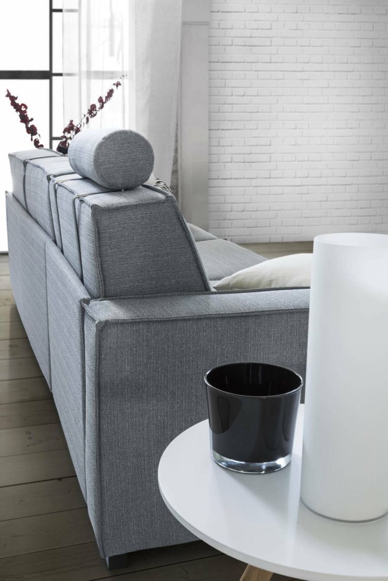 Divano con contenitore grigio 260x95x90h cm - Sodalite