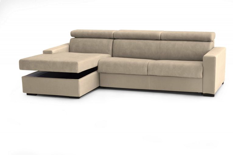 Divano con penisola beige 280x95x85h cm - Akela