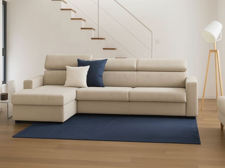 Divano con penisola beige 280x95x85h cm - Akela