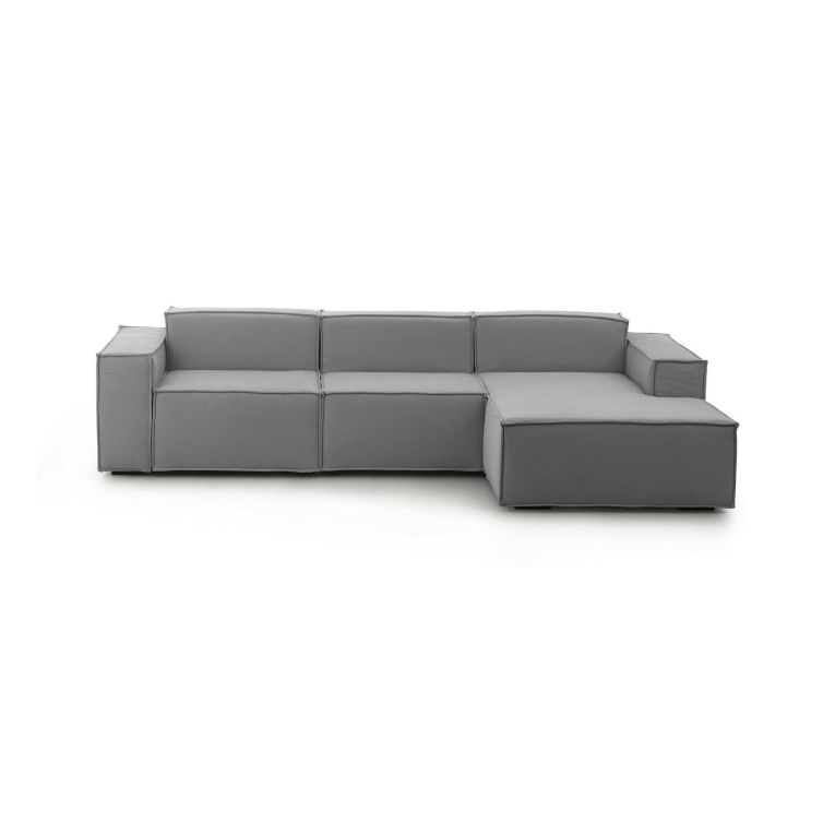 Divano con penisola grigio 300x170x70h cm - Ananas