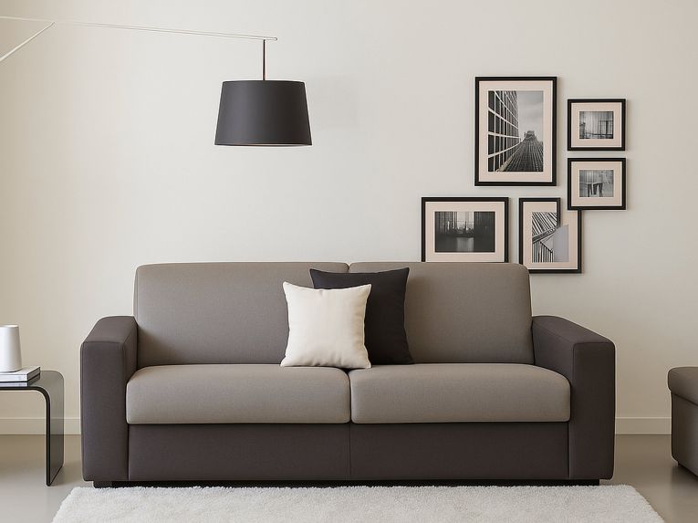 Divano con penisola grigio e antracite 220x95x90h cm - Ayta