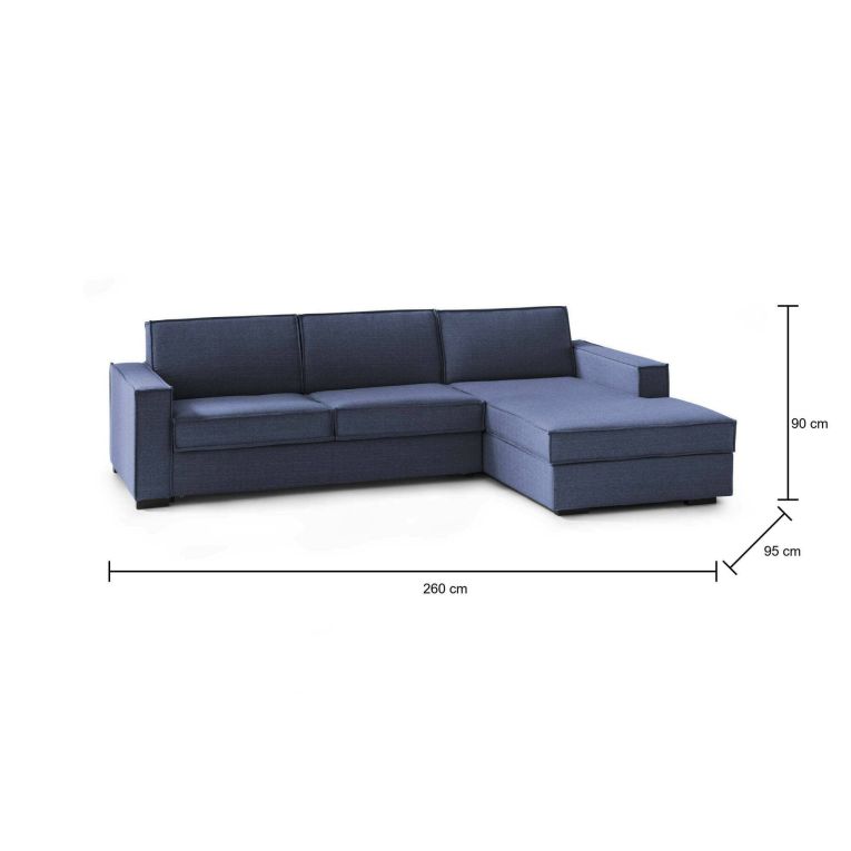 Divano contenitore blu 260x95x90h cm - Assobasso