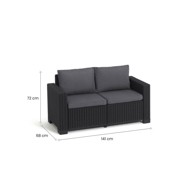 Divano da esterno Roberval, 141x68 h72 cm, Antracite