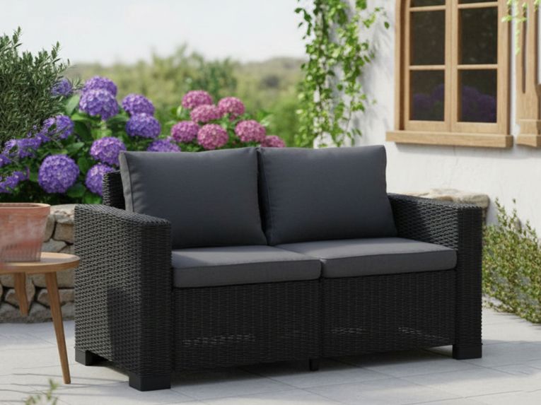 Divano da esterno Roberval, 141x68 h72 cm, Antracite