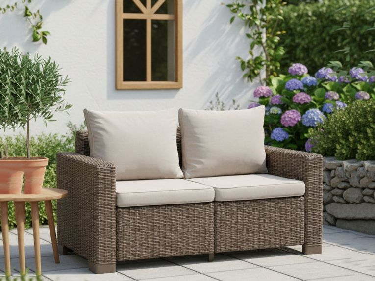 Divano da esterno Roberval, 141x68 h72 cm, Tortora